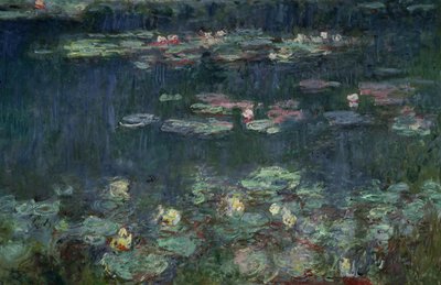 Waterlelies: Groene reflecties, 1914-18 (rechter sectie) door Claude Monet